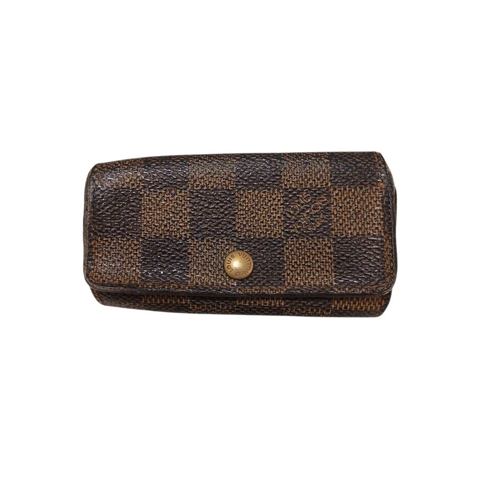 Louis Vuitton 4 Key Holder Case Damier Ebene Multicles Checkered Vintage Unisex